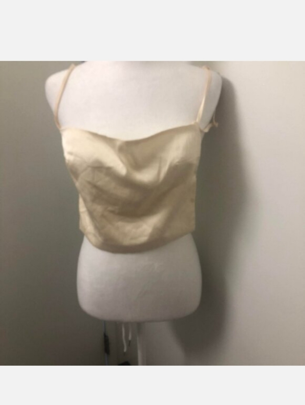 Superdown Womens Satin Cowl Neck Open Back Top Sz M